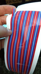 colored gear label strip