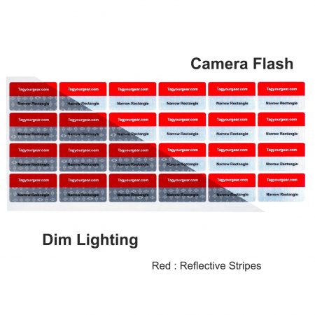 multiple color reflective gear labels